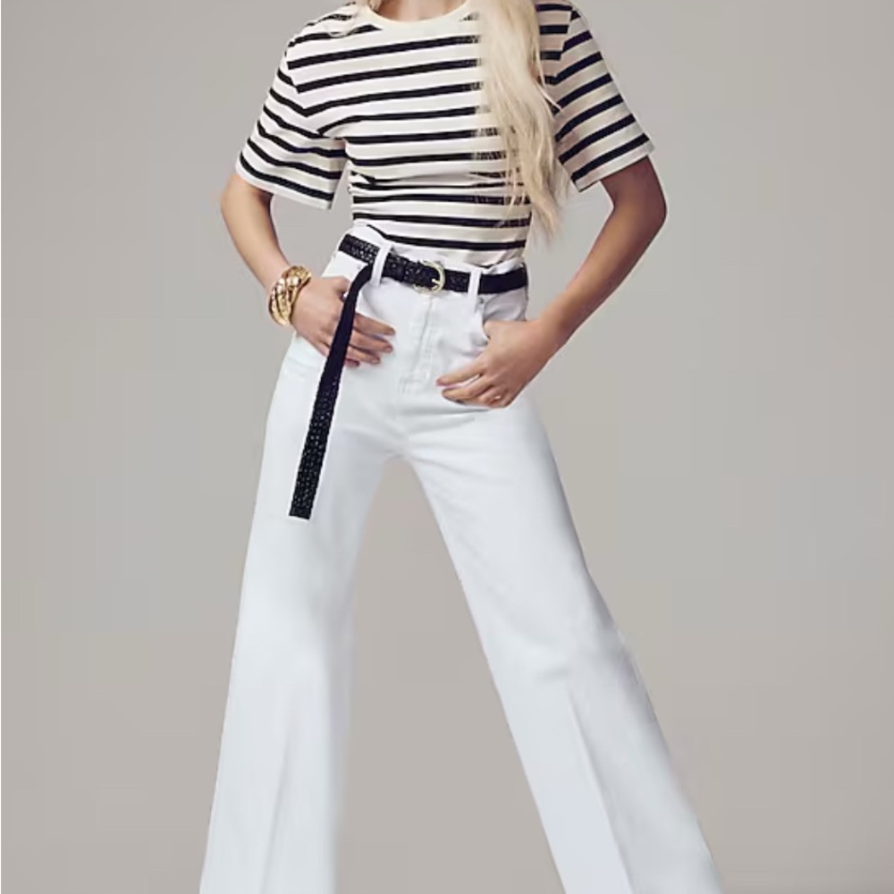 J. Crew Wide-leg denim trouser in white